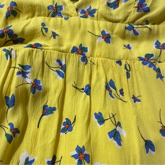 O'NEILL Women's Floral Spaghetti Strap Midi Cover Up Dress Bright Lemon/Size: XL - Picture 12 of 16